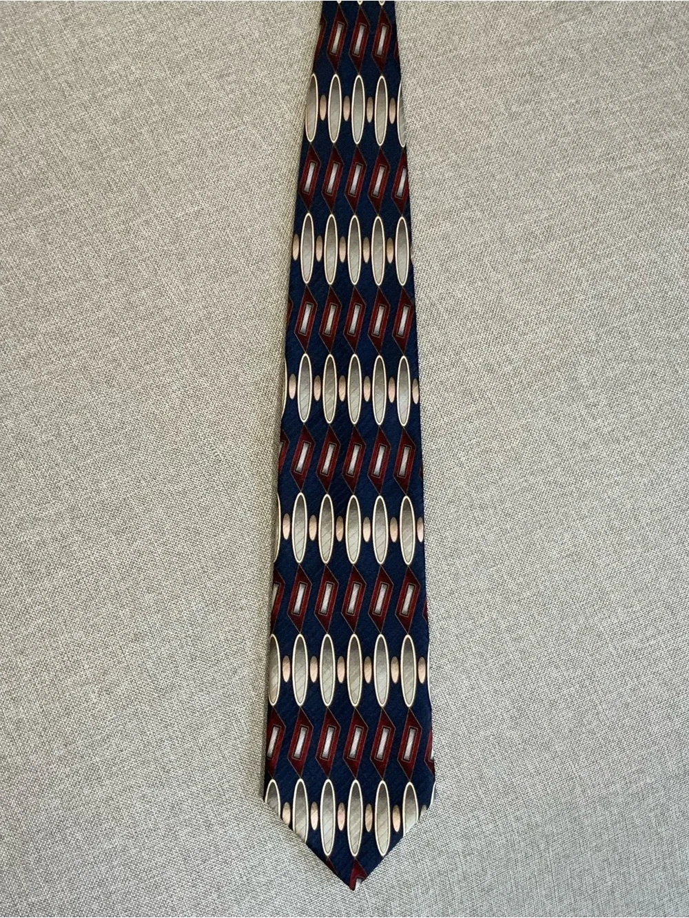 Alexander Lloyd XL Silk Geometric Oval Tie 65”